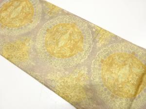 金糸　華紋織り出し　袋帯